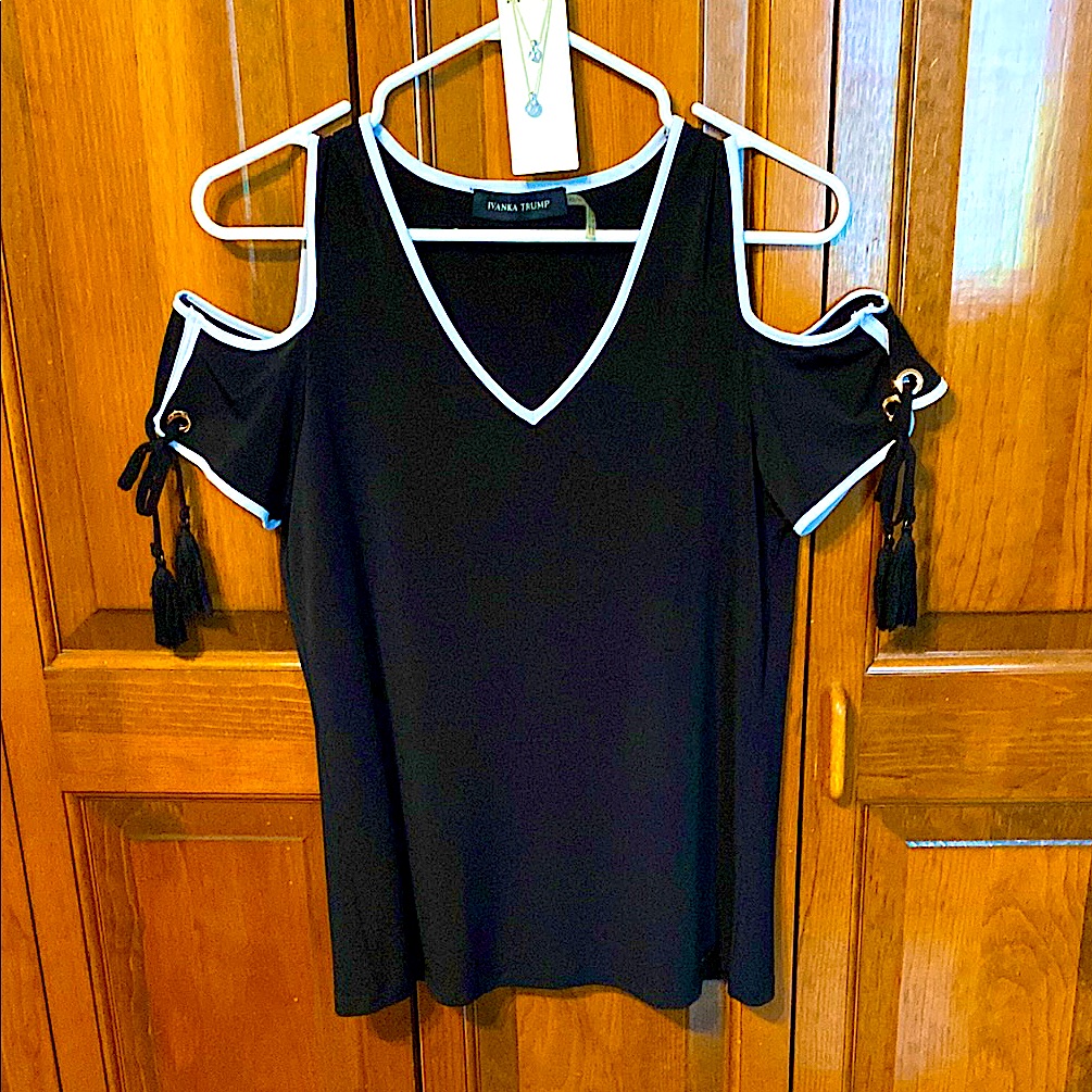 Ivanka Trump Nwot- Sleeveless Shoulder & A Free Zirconia Necklace Or Earrings